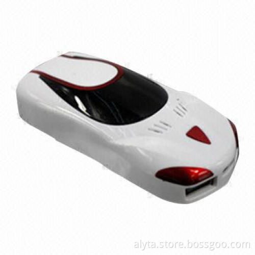 Racing Cars Shape Mobile Power Supply with LED Torch Light and 4,000mAh Capacity